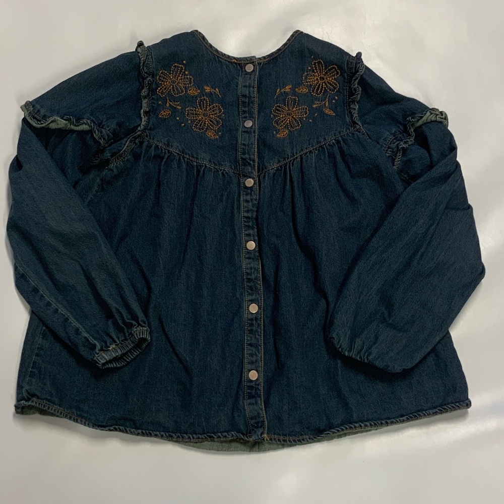 Girls Denim top with embellishment, size 10